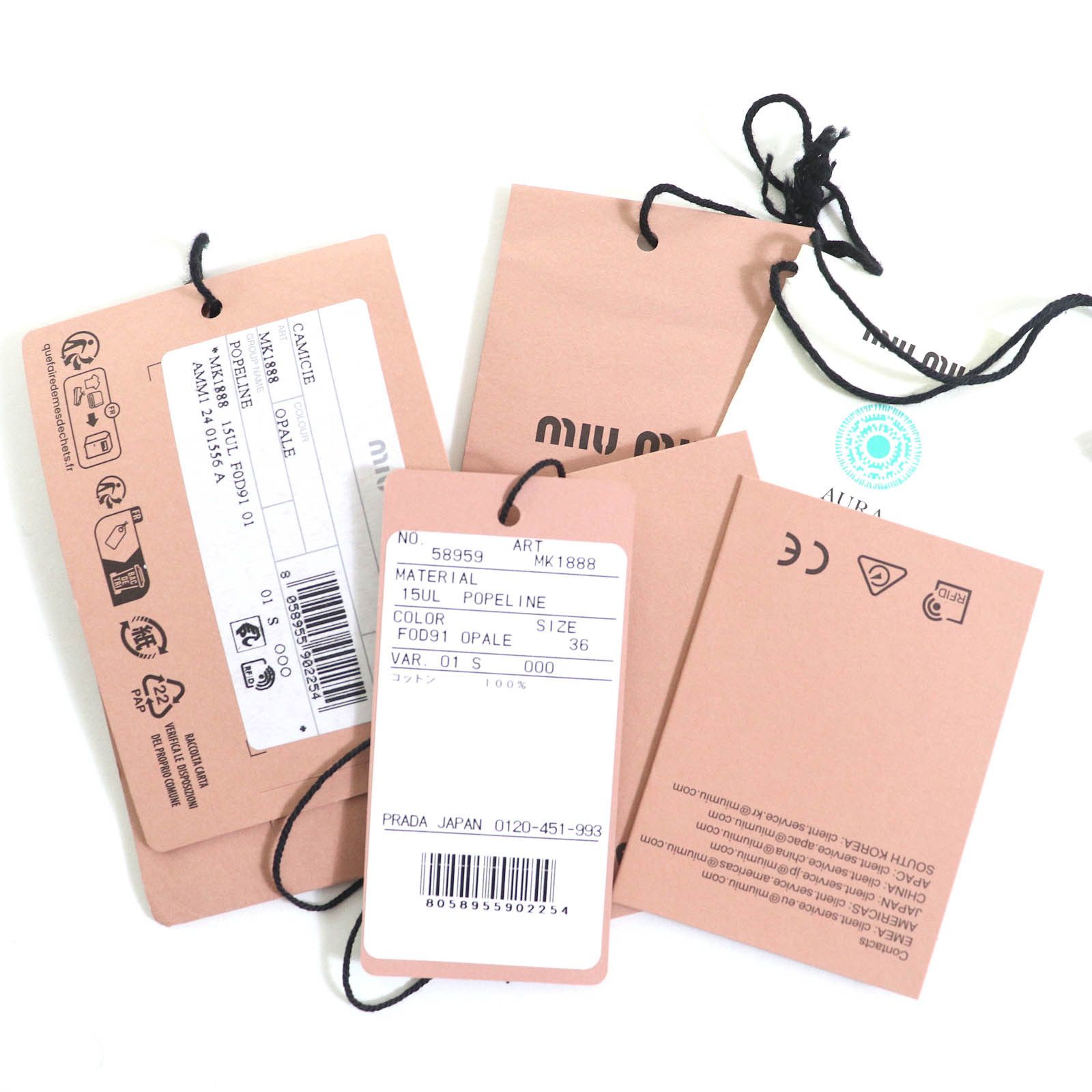 Miu Miu Miu Miu MIUMIU Logo embroidery Cotton Shirt Cotton Tops MK1888 DUTY FREE for USA Size ONE SIZE - 12 Thumbnail