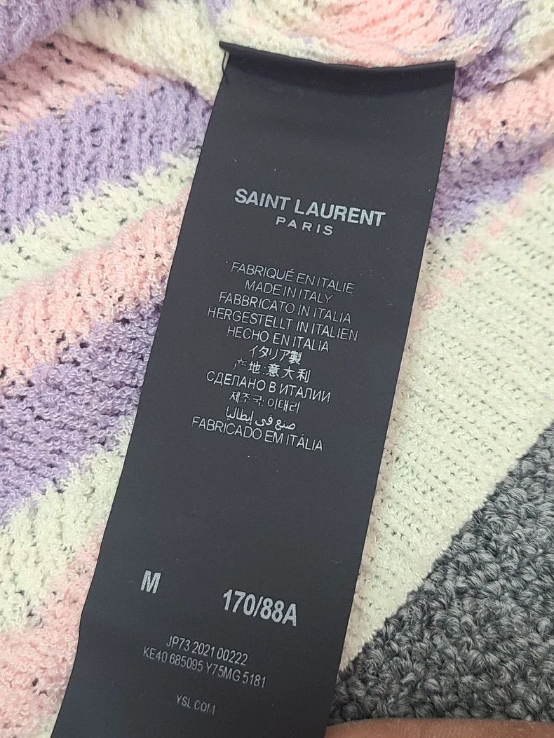Saint Laurent Paris YSL Striped Cropped Knit Sweater - dmc Size US M / EU 48-50 / 2 - 4 Thumbnail