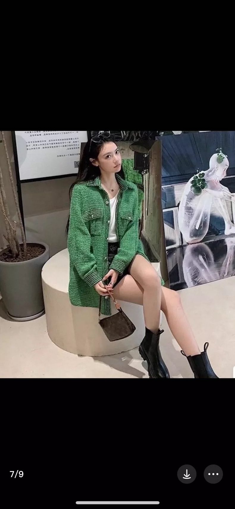 Chanel Chanel Green Tweed Loose Jacket - dmc Size US S / EU 44-46 / 1 - 5 Thumbnail