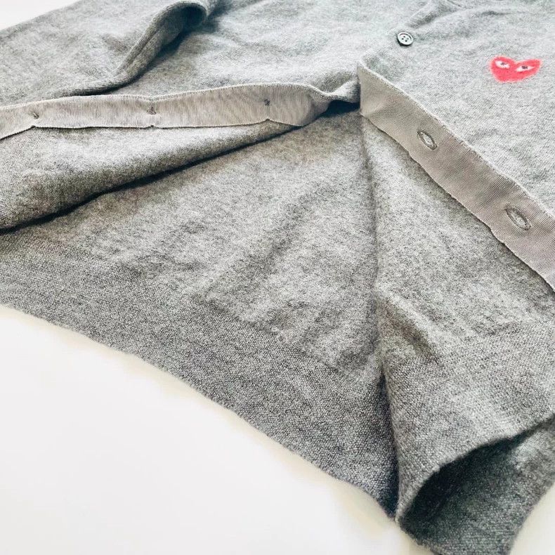 Comme des Garcons PLAY Comme des Garçons Play Gray Wool Cardigan - dmc Size US M / EU 48-50 / 2 - 3 Thumbnail
