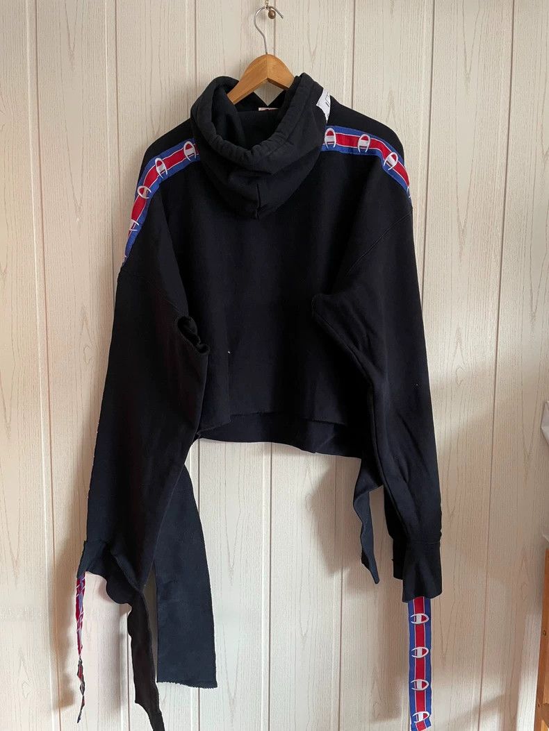 Vetements Vetements x Champion Black Ribbon Hoodie - dmc Size US M / EU 48-50 / 2 - 2 Thumbnail