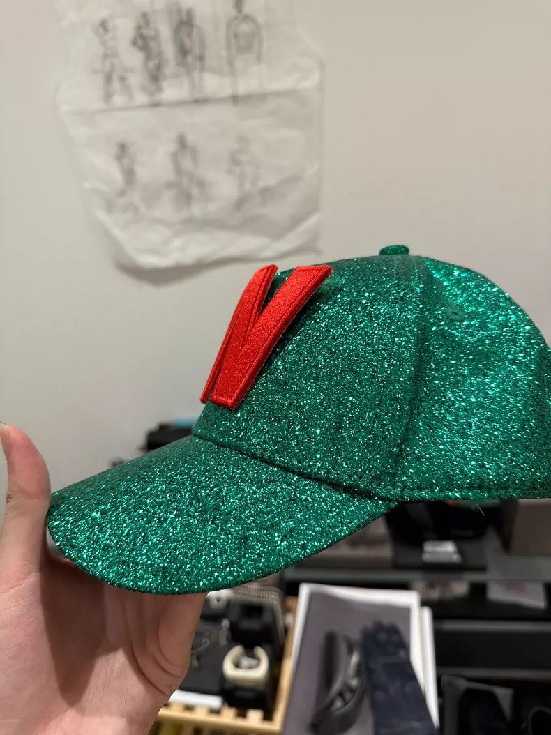 Walter Van Beirendonck Walter Van Beirendonck Green Glitter Hat - dmc Size ONE SIZE - 4 Thumbnail