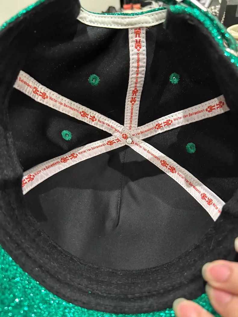 Walter Van Beirendonck Walter Van Beirendonck Green Glitter Hat - dmc Size ONE SIZE - 2 Thumbnail