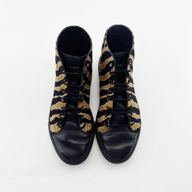 Gucci Gucci Tiger Stripe High-Top Sneakers - dmc Size US 10 / EU 43 - 2 Thumbnail