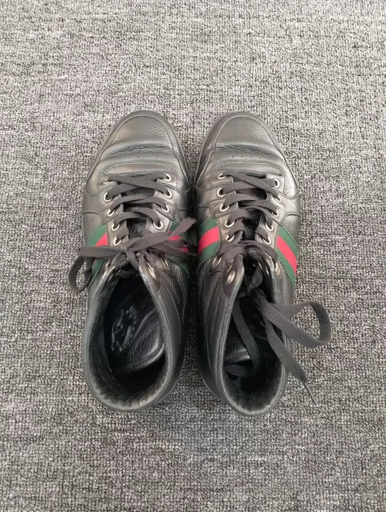 Gucci Gucci High-Top Leather Sneakers - dmc Size US 9.5 / EU 42-43 - 2 Thumbnail