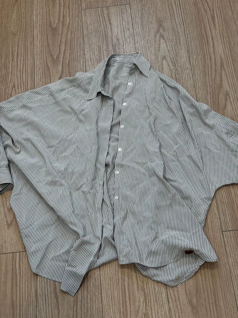 Loewe Loewe Gray White Striped Silk Shirt - dmc Size US M / EU 48-50 / 2 - 4 Thumbnail
