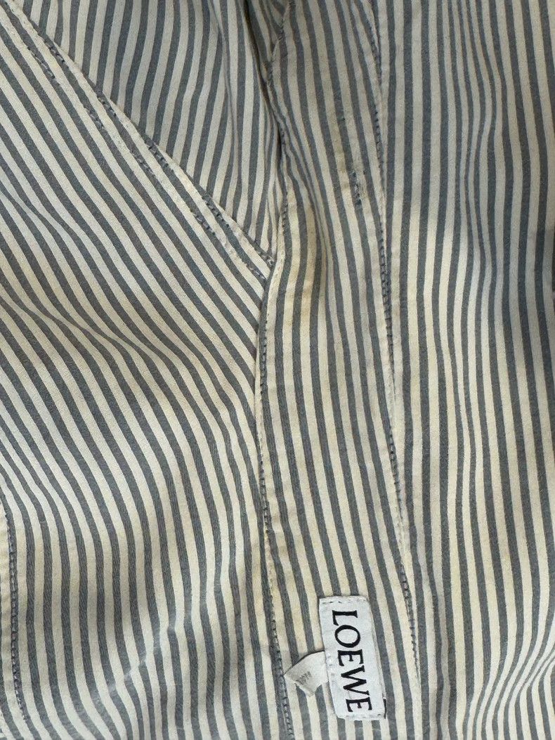 Loewe Loewe Gray White Striped Silk Shirt - dmc Size US M / EU 48-50 / 2 - 7 Thumbnail