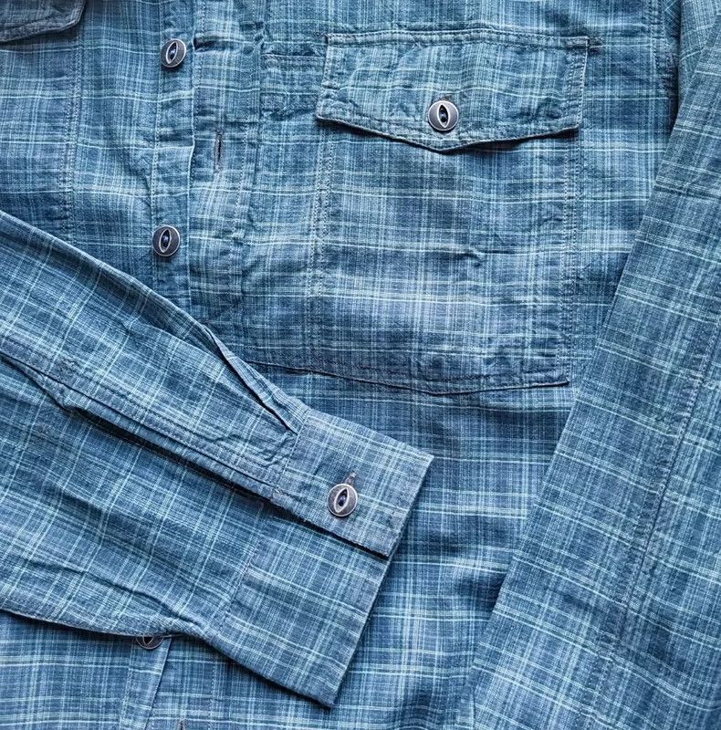 RRL Ralph Lauren RRL 2013 Vintage Indigo Plaid Shirt - dmc Size US M / EU 48-50 / 2 - 5 Thumbnail
