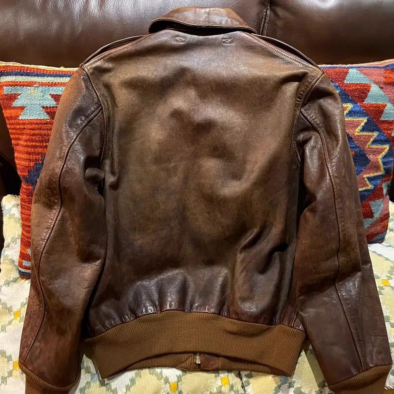 RRL Ralph Lauren RRL A2 Flight Leather Jacket - dmc Size US S / EU 44-46 / 1 - 8 Thumbnail