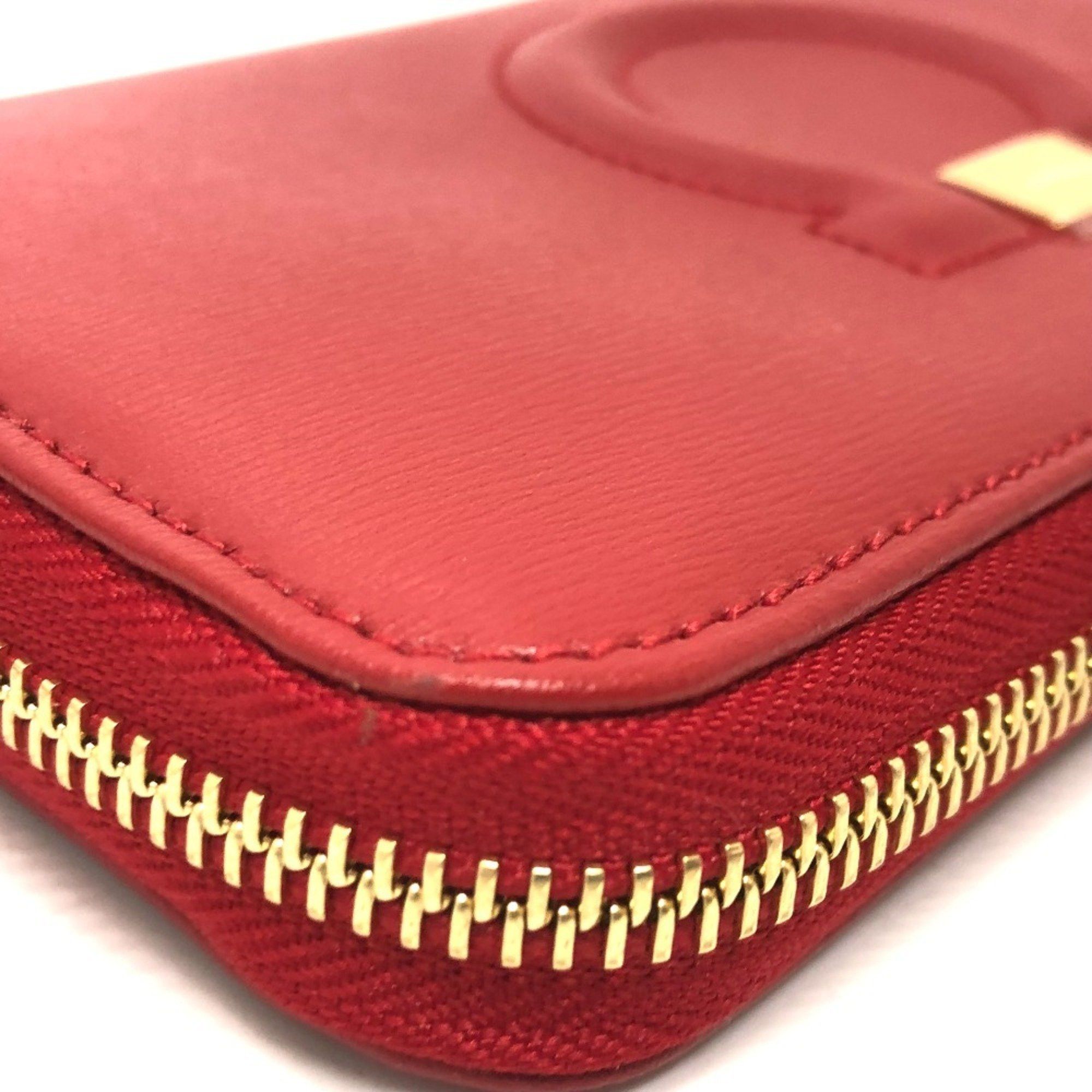 Salvatore Ferragamo Salvatore Ferragamo Gancini round zip wallet, leather, women's, red Size ONE SIZE - 8 Thumbnail