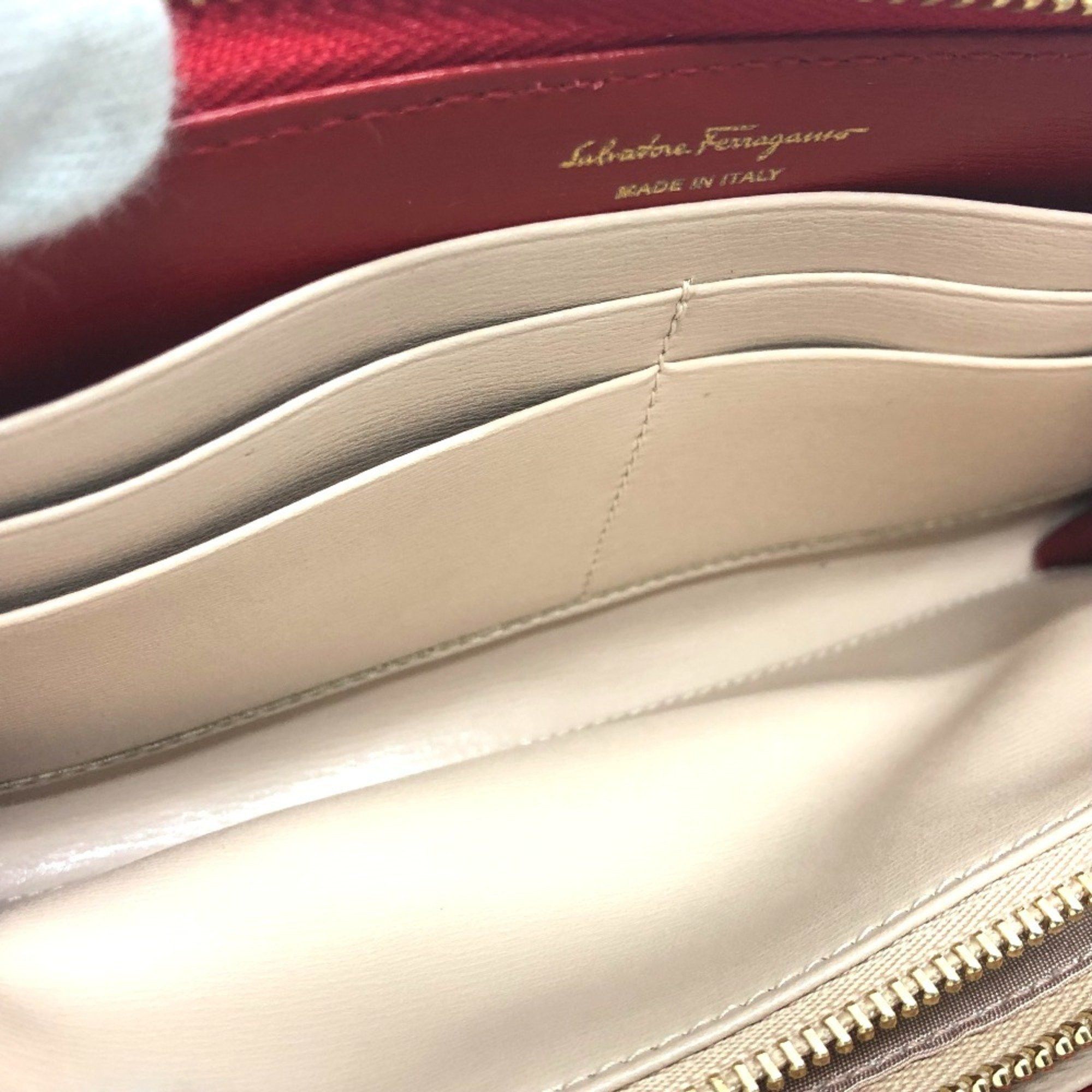 Salvatore Ferragamo Salvatore Ferragamo Gancini round zip wallet, leather, women's, red Size ONE SIZE - 13 Thumbnail