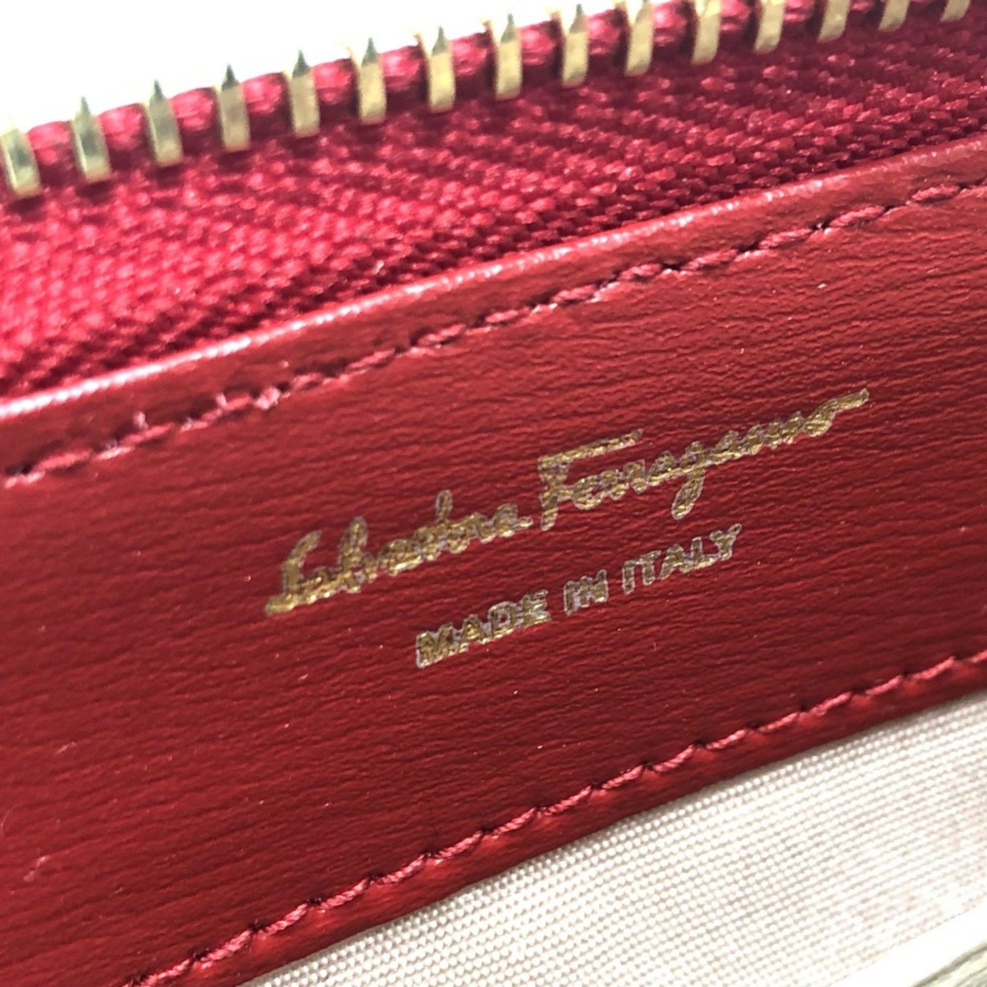 Salvatore Ferragamo Salvatore Ferragamo Gancini round zip wallet, leather, women's, red Size ONE SIZE - 14 Thumbnail