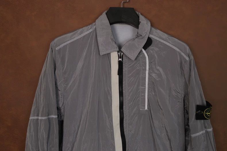 Stone Island Stone Island Silver Nylon Zip Jacket-yf Size US XL / EU 56 / 4 - 2 Thumbnail