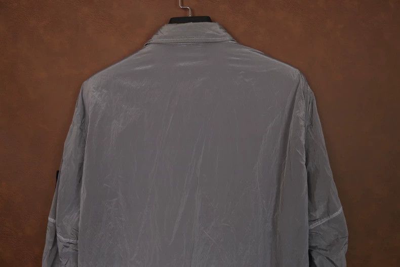 Stone Island Stone Island Silver Nylon Zip Jacket-yf Size US XL / EU 56 / 4 - 5 Thumbnail