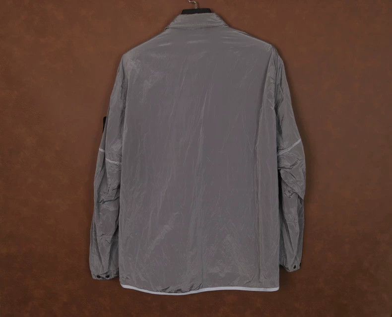 Stone Island Stone Island Silver Nylon Zip Jacket-yf Size US XL / EU 56 / 4 - 4 Thumbnail
