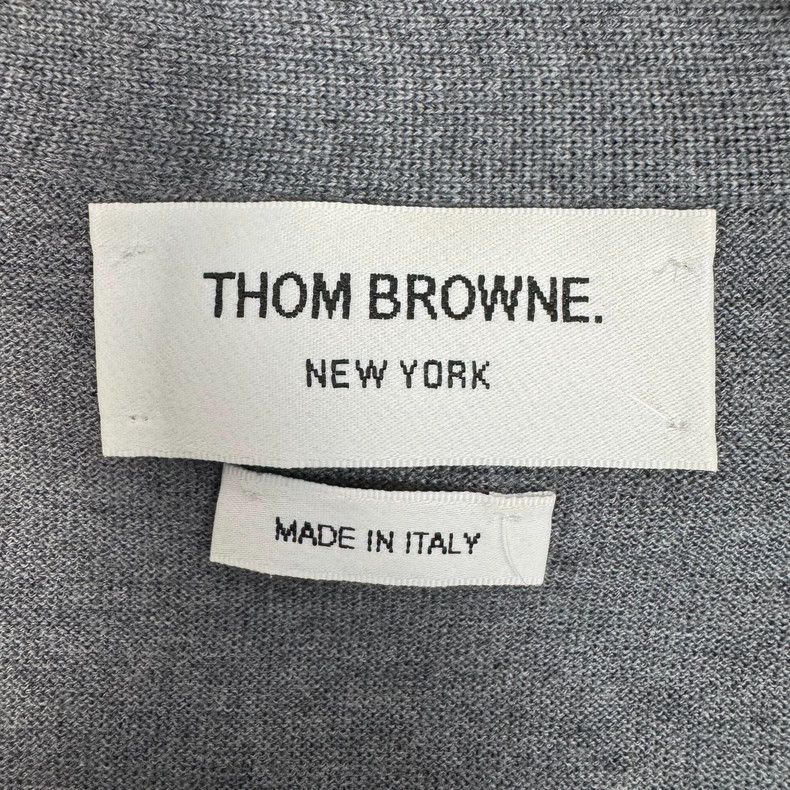 Thom Browne Thom Browne Gray Wool Cardigan with Stripes-yf Size US M / EU 48-50 / 2 - 5 Thumbnail