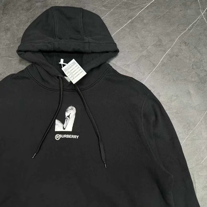 Burberry Burberry Black White Print Hoodie-yf Size US XL / EU 56 / 4 - 4 Thumbnail