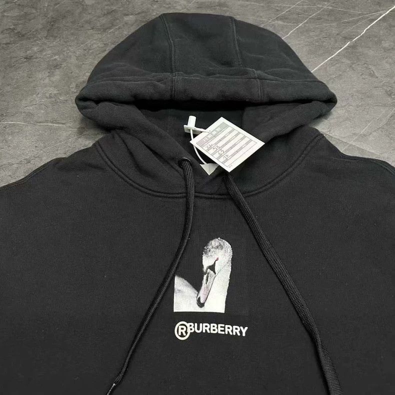 Burberry Burberry Black White Print Hoodie-yf Size US XL / EU 56 / 4 - 3 Thumbnail
