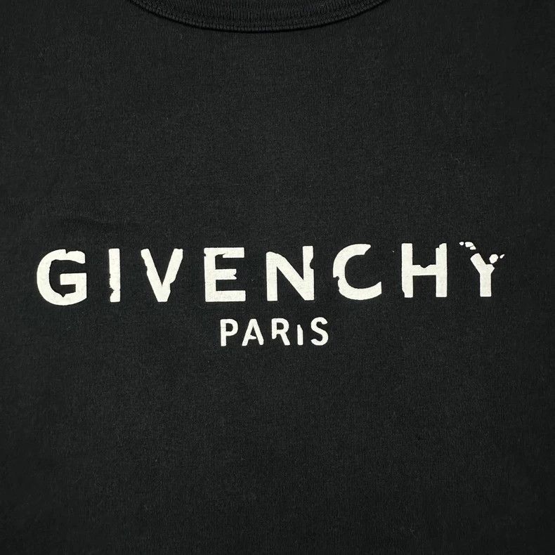 Givenchy Givenchy Black Distressed Logo T-shirt-yf Size US M / EU 48-50 / 2 - 2 Thumbnail