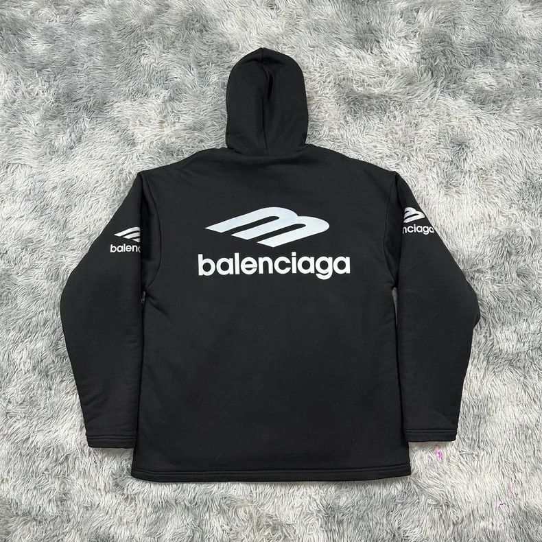 Balenciaga Balenciaga Reflective Logo Fleece Hoodie-yf Size US M / EU 48-50 / 2 - 2 Thumbnail