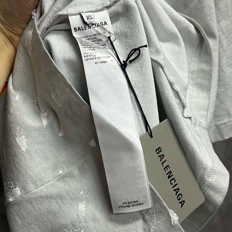 Balenciaga Balenciaga Gray Letter Print Short Sleeve T-shirt-yf Size US XS / EU 42 / 0 - 3 Thumbnail
