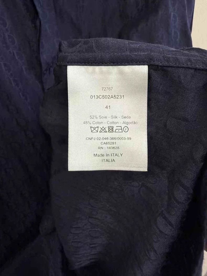 Dior Dior Navy Monogram Silk Long Sleeve Shirt-yf Size US XL / EU 56 / 4 - 3 Thumbnail