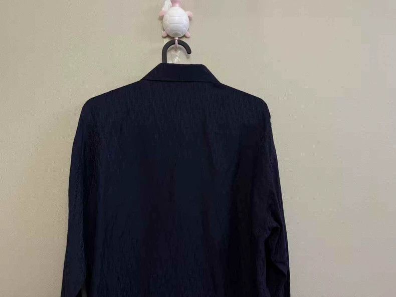 Dior Dior Navy Monogram Silk Long Sleeve Shirt-yf Size US XL / EU 56 / 4 - 5 Thumbnail