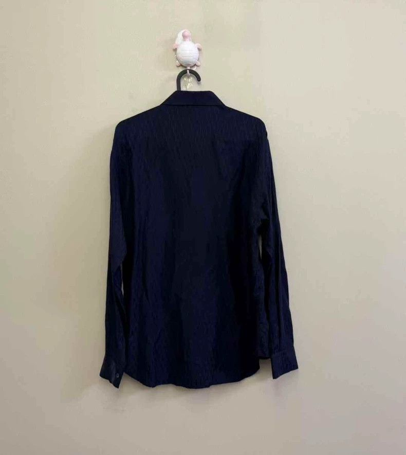 Dior Dior Navy Monogram Silk Long Sleeve Shirt-yf Size US XL / EU 56 / 4 - 4 Thumbnail