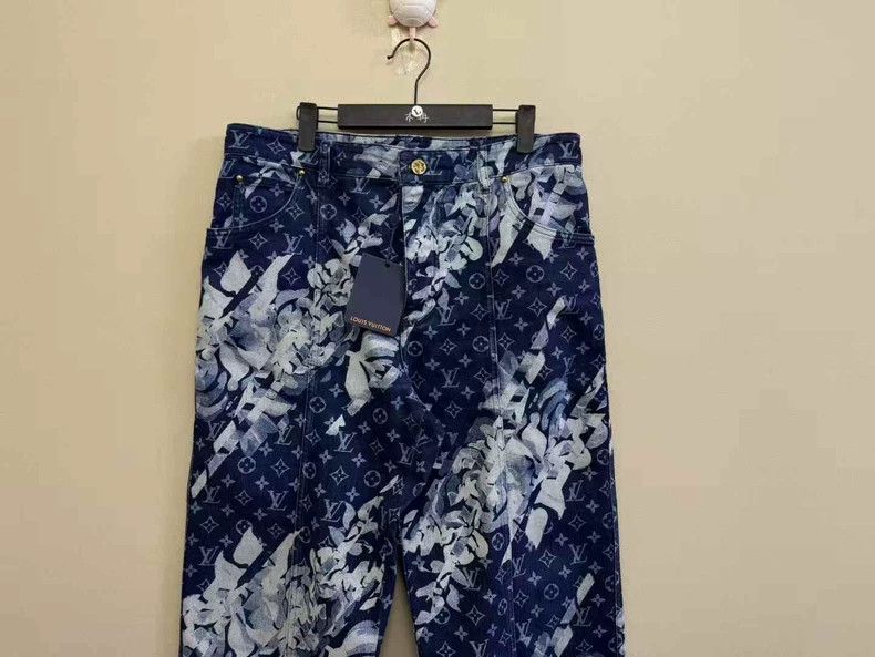 Louis Vuitton Louis Vuitton Blue Tie-Dye Logo Jeans-yf Size US 34 / EU 50 - 2 Thumbnail