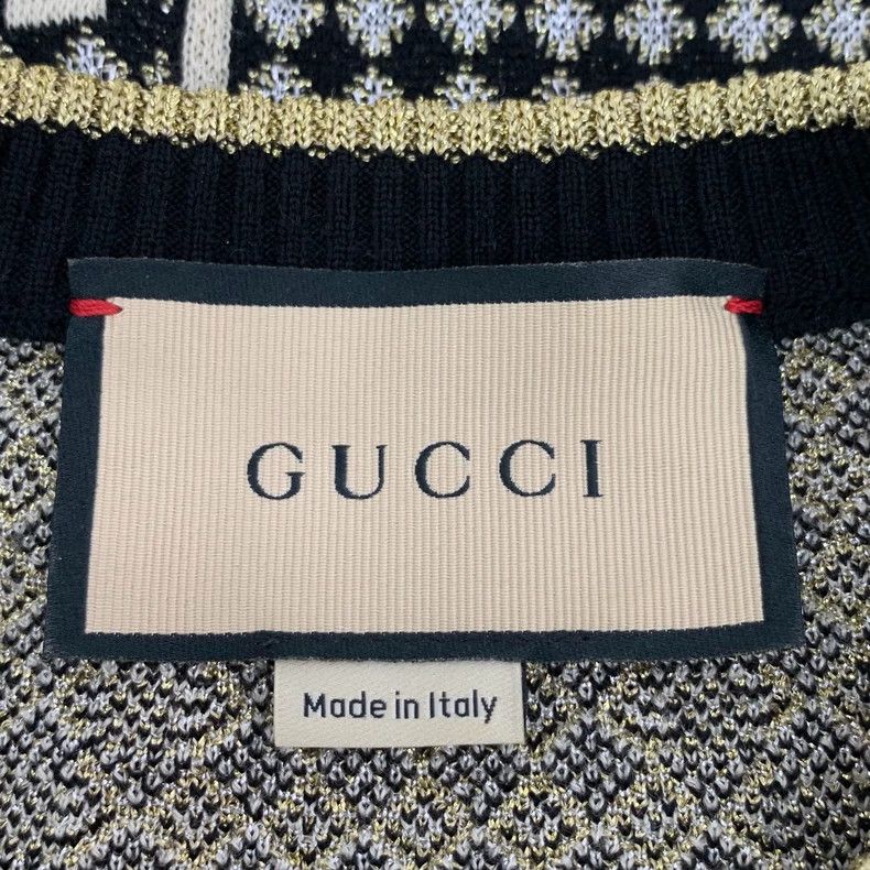 Gucci Gucci Logo Print Wool Short Sleeve Sweater-yf Size US XS / EU 42 / 0 - 5 Thumbnail