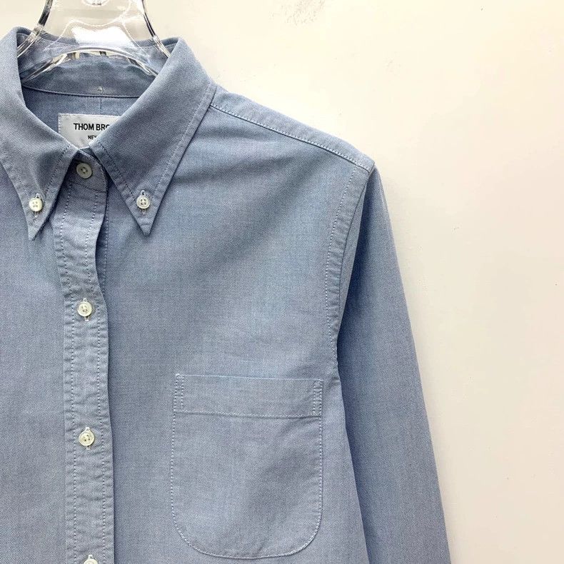 Thom Browne THOM BROWNE Light Blue Cotton Shirt-yf Size US XL / EU 56 / 4 - 3 Thumbnail