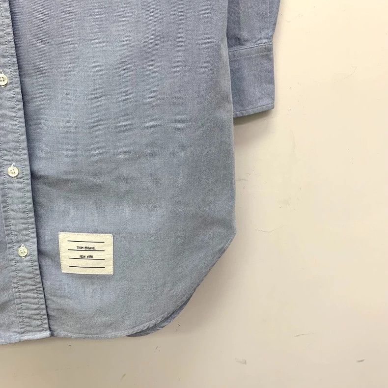 Thom Browne THOM BROWNE Light Blue Cotton Shirt-yf Size US XL / EU 56 / 4 - 4 Thumbnail