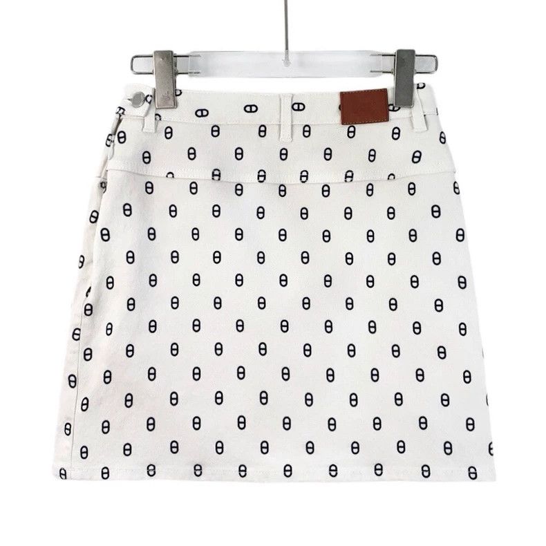 Hermes Hermes White Cotton Denim Skirt-yf Size US 38 / EU 54 - 2 Thumbnail