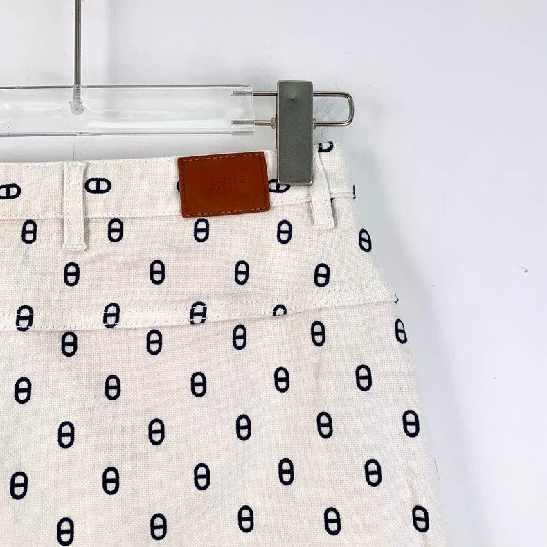 Hermes Hermes White Cotton Denim Skirt-yf Size US 38 / EU 54 - 5 Thumbnail
