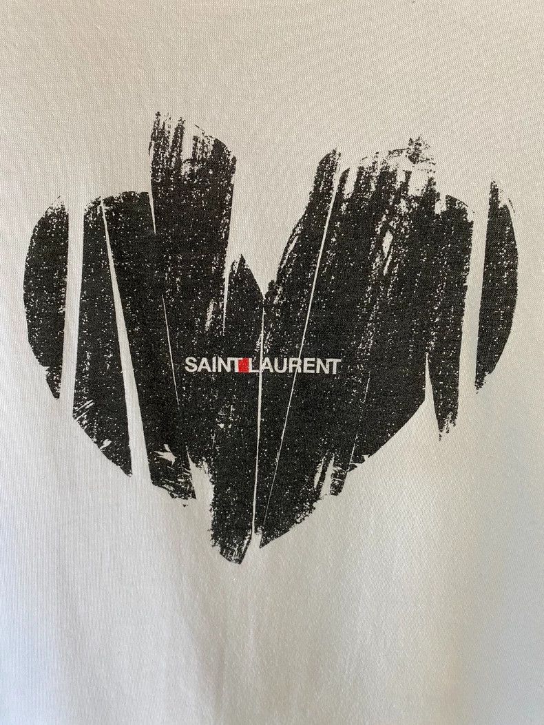 Saint Laurent Paris Saint Laurent Heart Letter Short Sleeve T-Shirt-yf Size US XS / EU 42 / 0 - 4 Thumbnail