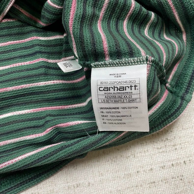 Vintage Carhartt Striped Long Sleeve T-Shirt-yf Size US S / EU 44-46 / 1 - 5 Thumbnail