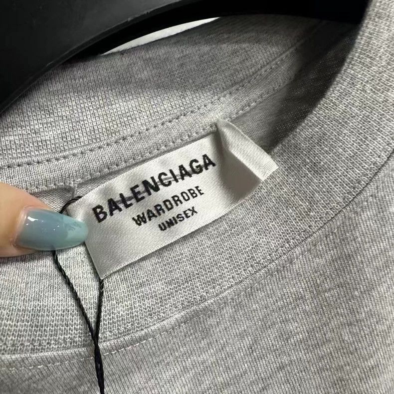 Balenciaga Balenciaga Gray Logo Print Short Sleeve T-shirt-yf Size US XS / EU 42 / 0 - 5 Thumbnail