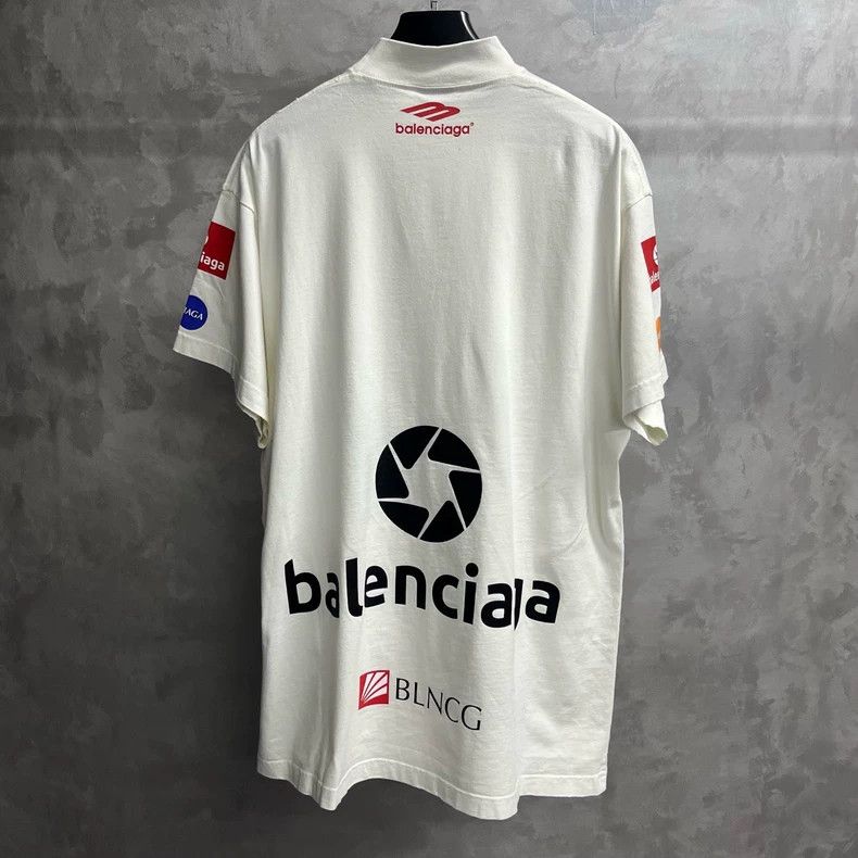 Balenciaga Balenciaga White Logo Print Short Sleeve T-Shirt-yf Size US M / EU 48-50 / 2 - 5 Thumbnail