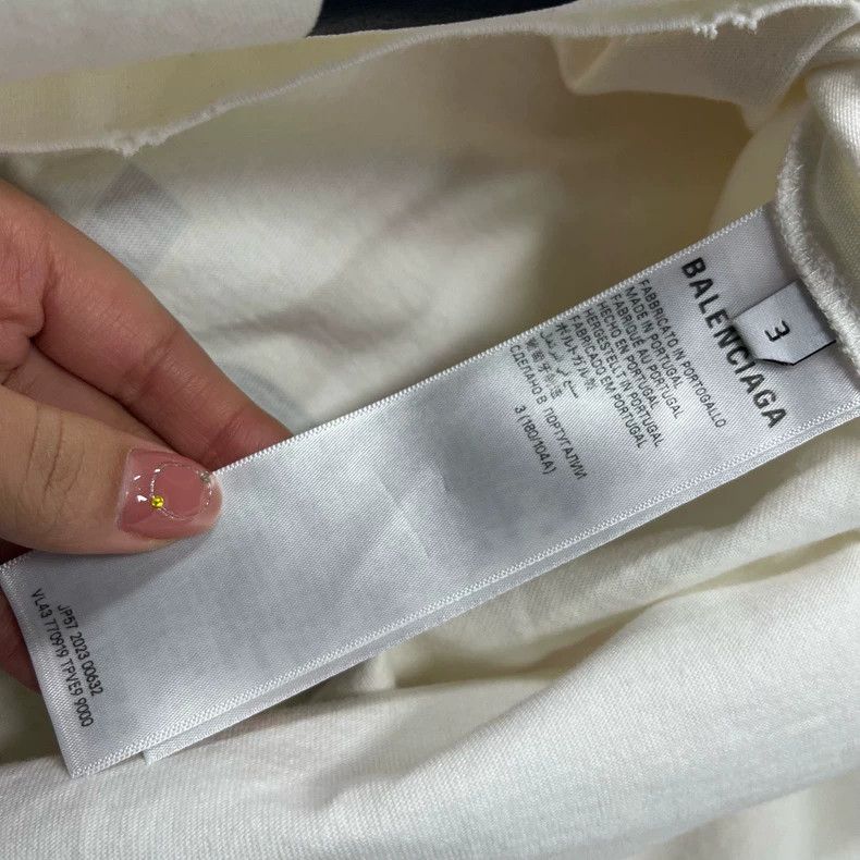 Balenciaga Balenciaga White Logo Print Short Sleeve T-Shirt-yf Size US M / EU 48-50 / 2 - 7 Thumbnail