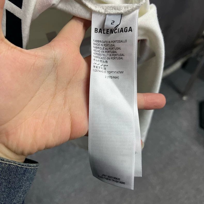 Balenciaga Balenciaga White Logo Print Short Sleeve T-Shirt-yf Size US M / EU 48-50 / 2 - 4 Thumbnail
