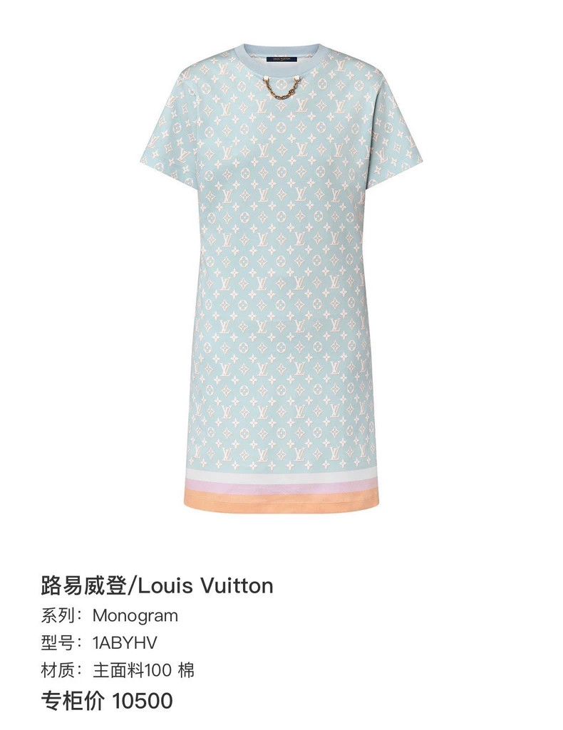Louis Vuitton Louis Vuitton Blue Monogram Short-Sleeve Dress-yf Size US L / EU 52-54 / 3 - 7 Thumbnail