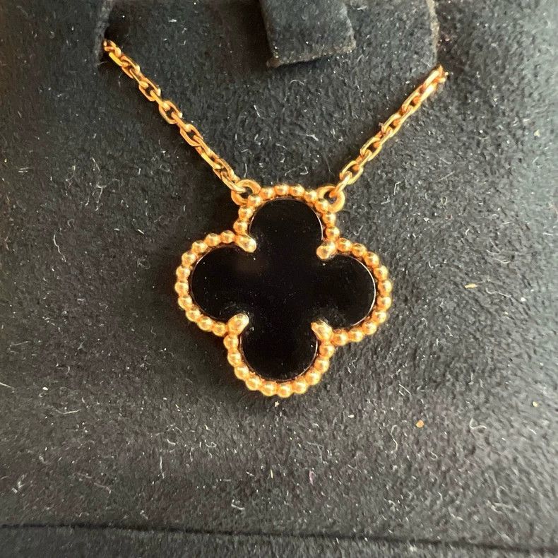 Vintage Van Cleef & Arpels Black Flower Necklace-yf Size ONE SIZE - 3 Thumbnail