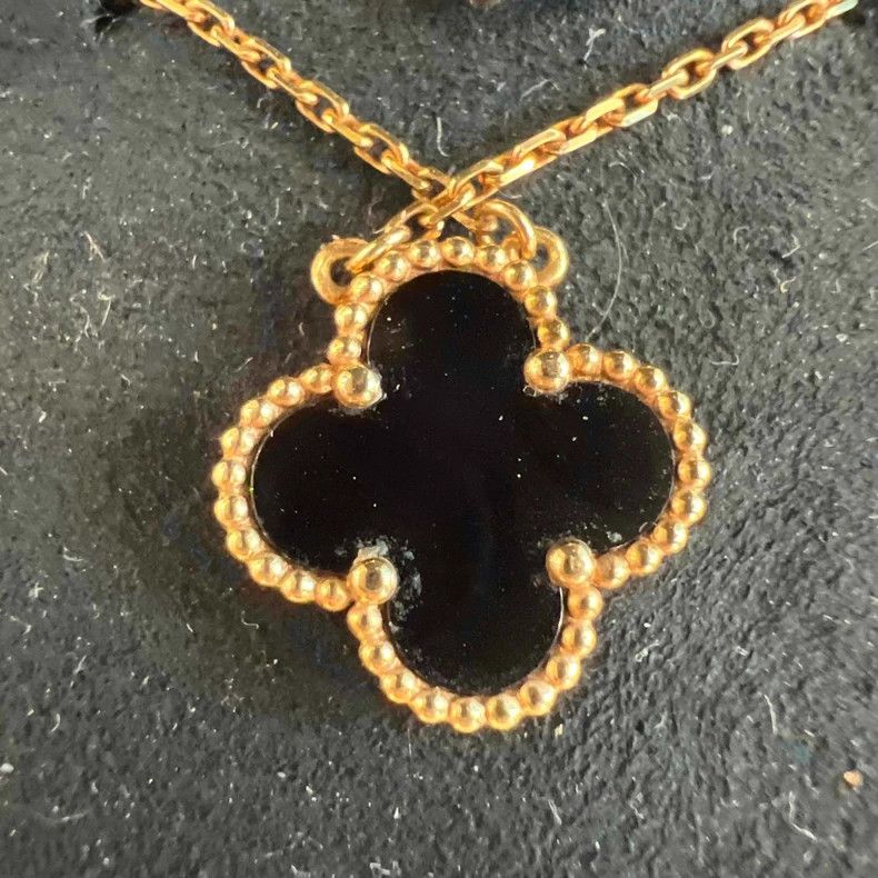 Vintage Van Cleef & Arpels Black Flower Necklace-yf Size ONE SIZE - 4 Thumbnail