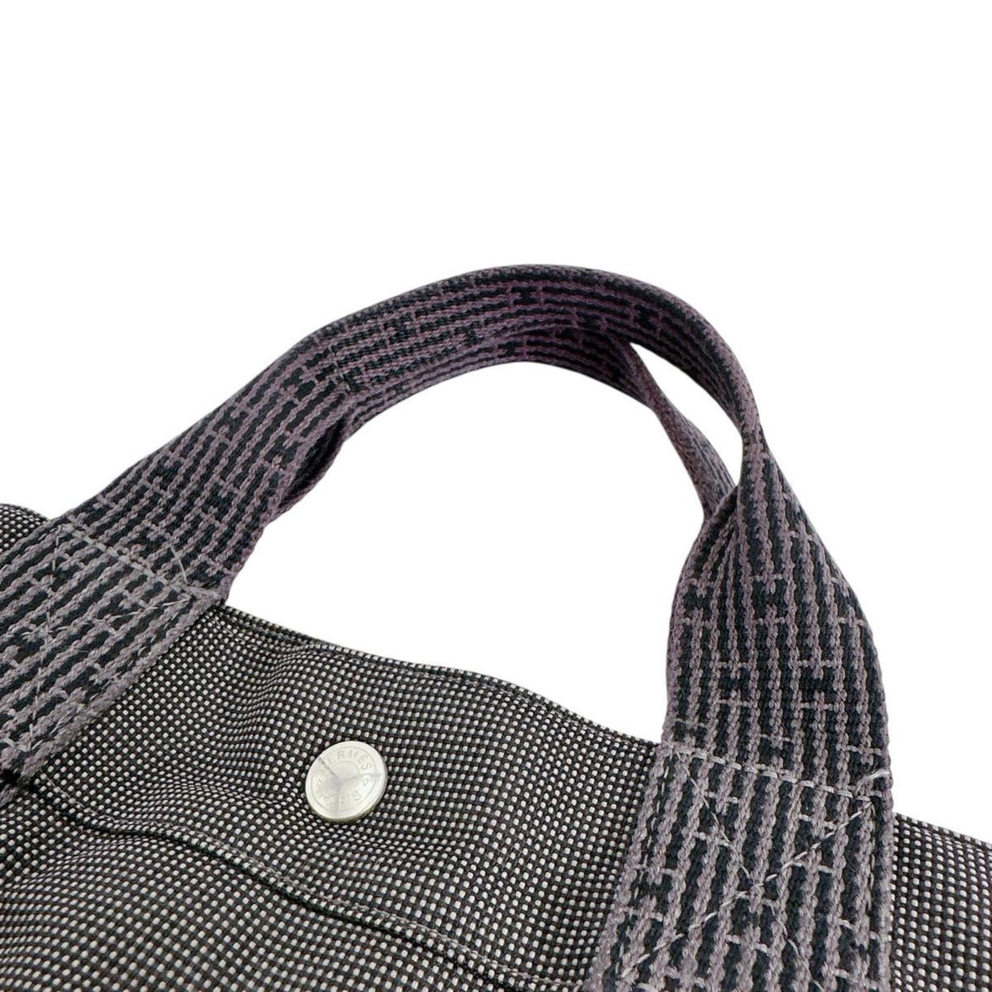 Hermes Hermes Tote Bag Handbag Canvas Air Line MM Cotton Gray Size ONE SIZE - 9 Thumbnail