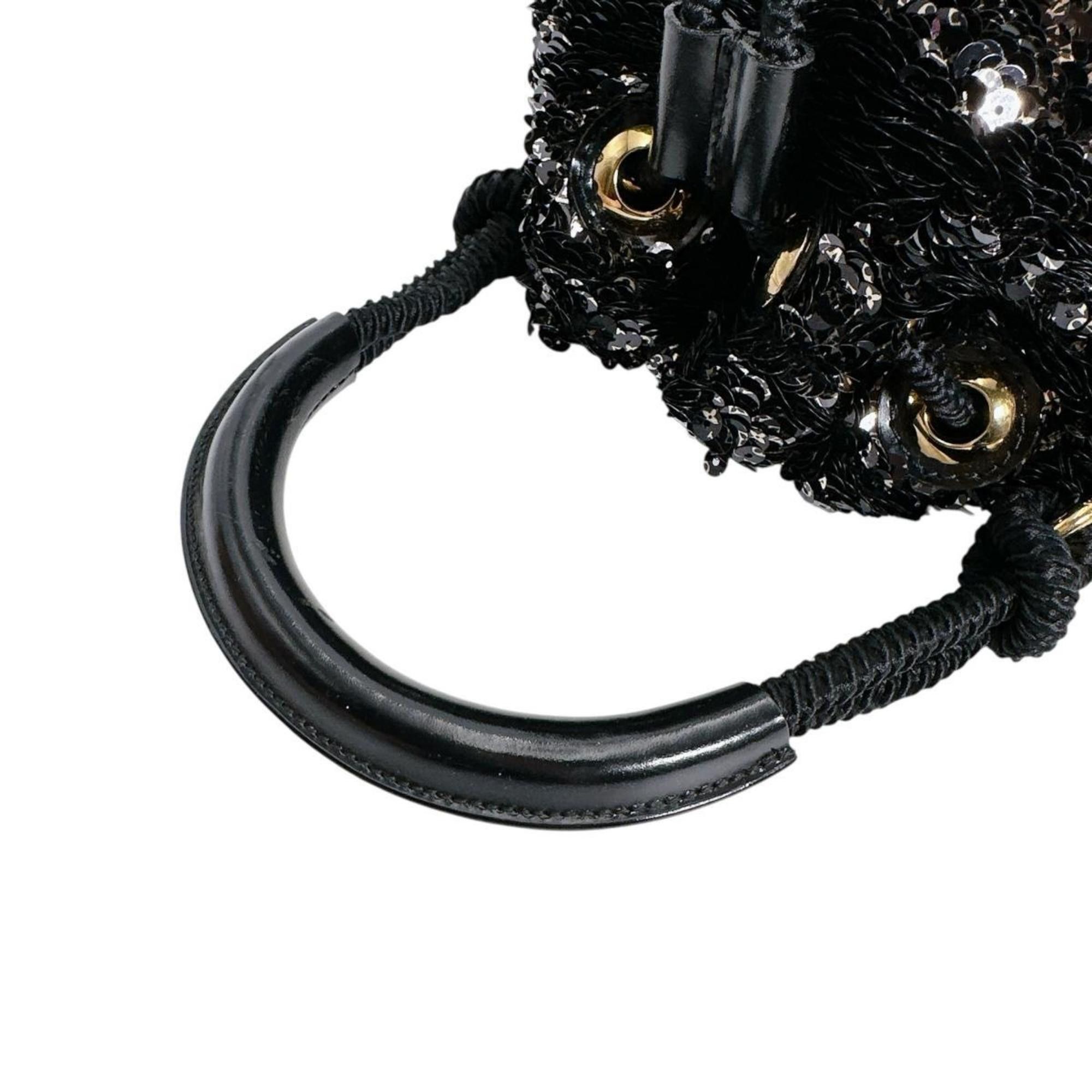 Louis Vuitton Louis Vuitton Mini No Elococo Drawstring Handbag in Sequins, Black, M40322 Size ONE SIZE - 8 Thumbnail