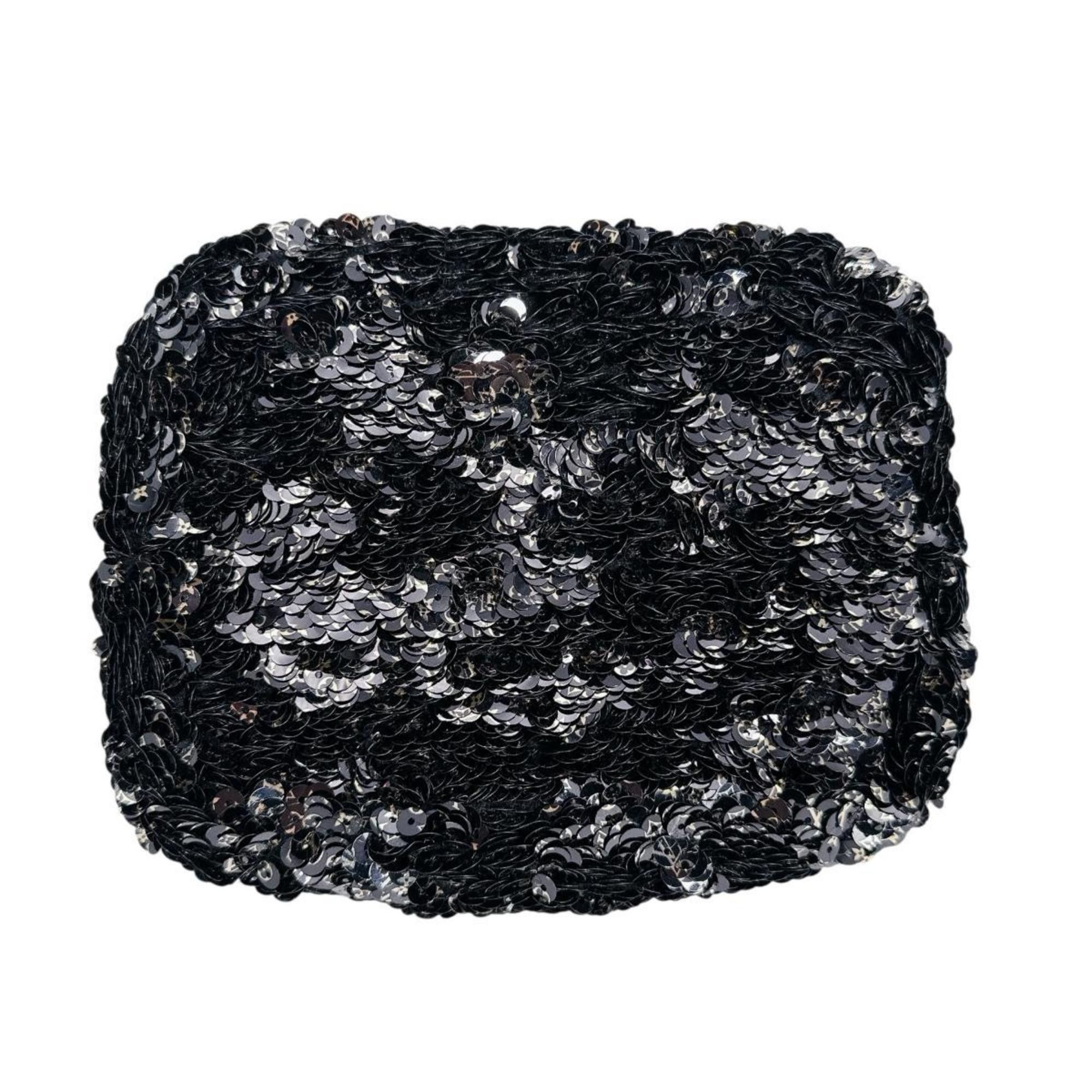 Louis Vuitton Louis Vuitton Mini No Elococo Drawstring Handbag in Sequins, Black, M40322 Size ONE SIZE - 5 Thumbnail
