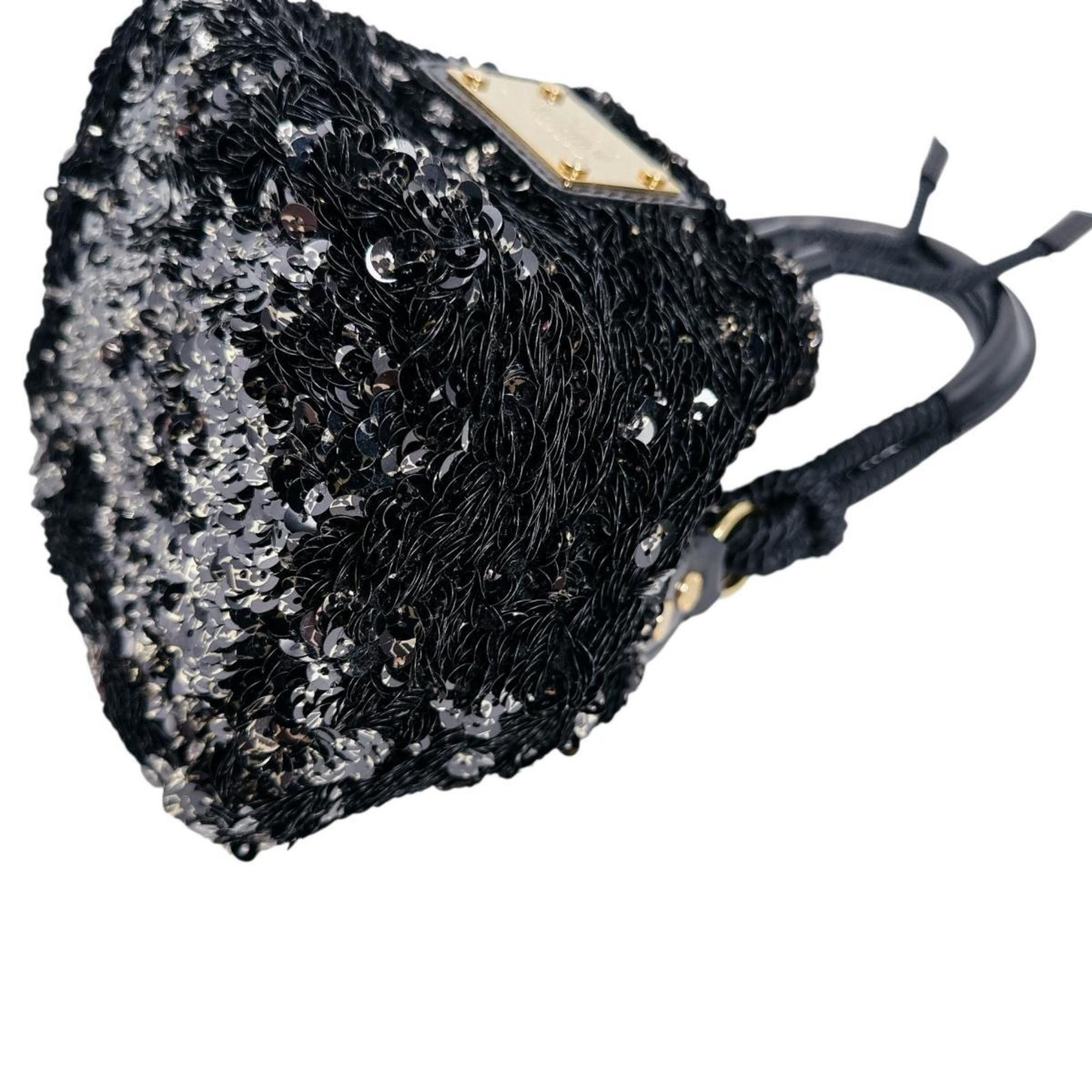 Louis Vuitton Louis Vuitton Mini No Elococo Drawstring Handbag in Sequins, Black, M40322 Size ONE SIZE - 7 Thumbnail