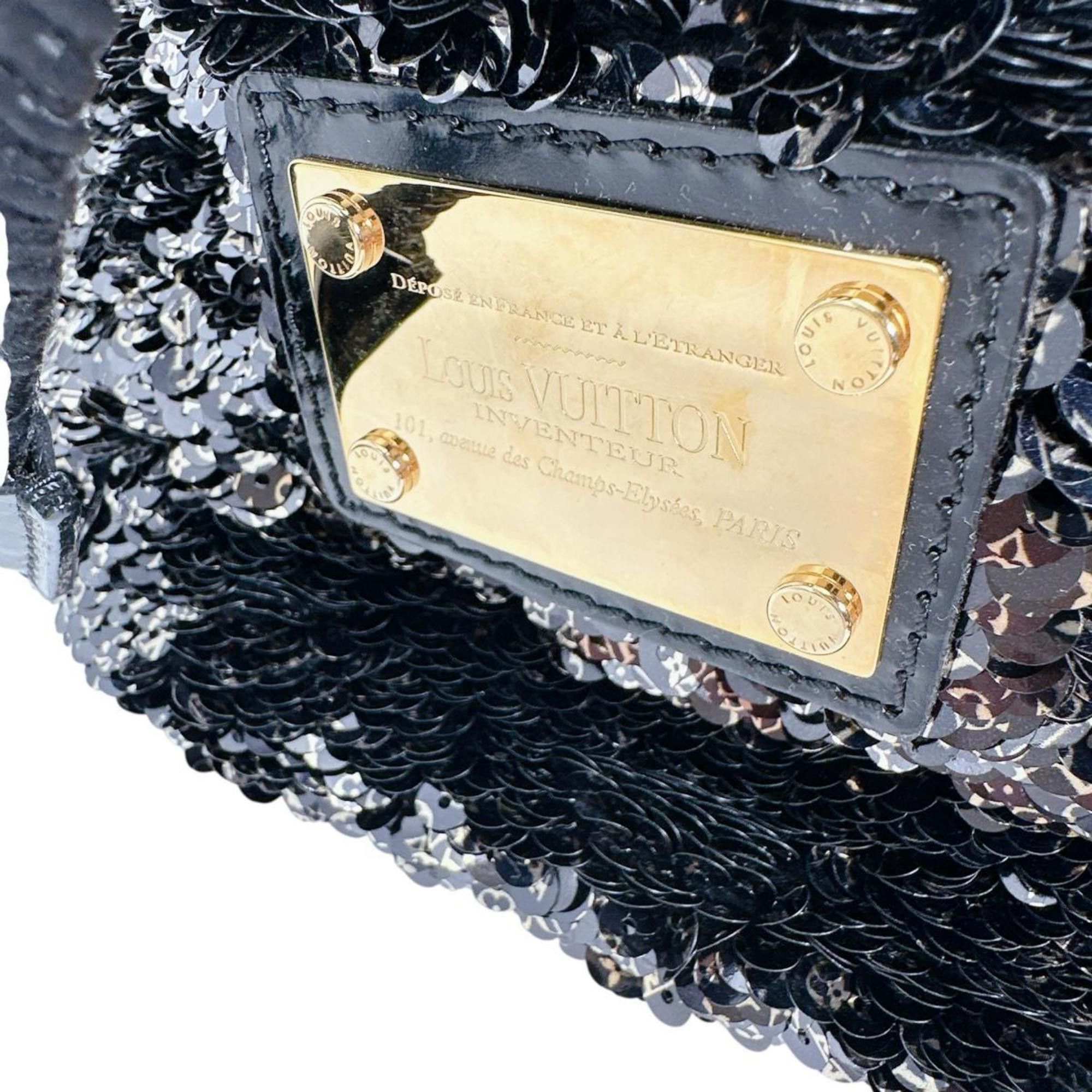 Louis Vuitton Louis Vuitton Mini No Elococo Drawstring Handbag in Sequins, Black, M40322 Size ONE SIZE - 11 Thumbnail