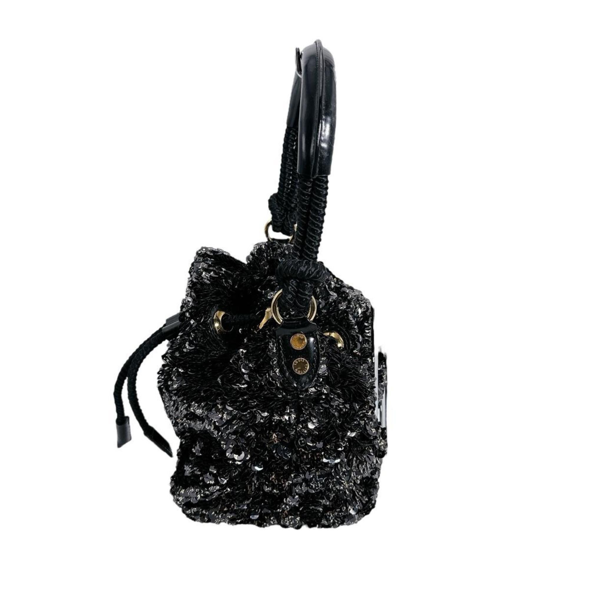 Louis Vuitton Louis Vuitton Mini No Elococo Drawstring Handbag in Sequins, Black, M40322 Size ONE SIZE - 4 Thumbnail