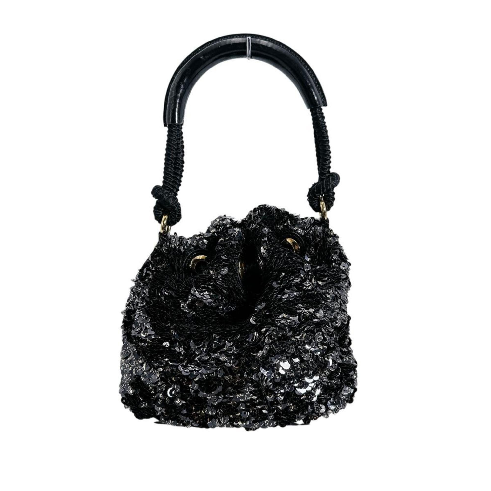Louis Vuitton Louis Vuitton Mini No Elococo Drawstring Handbag in Sequins, Black, M40322 Size ONE SIZE - 2 Thumbnail